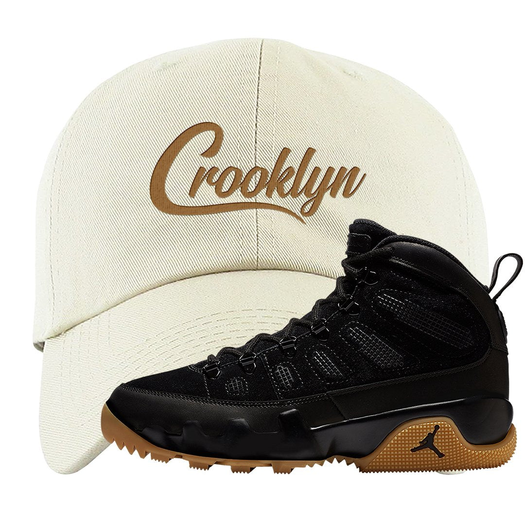 NRG Black Gum Boot 9s Dad Hat | Crooklyn, White