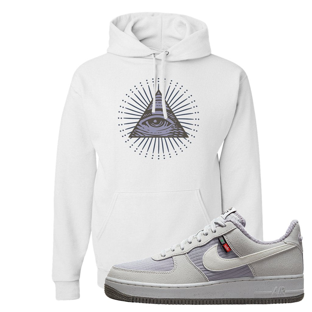 Toasty Low 1s Hoodie | All Seeing Eye, White