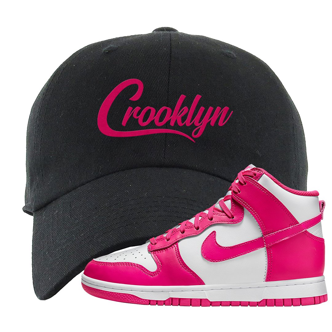 Pink Prime High Dunks Dad Hat | Crooklyn, Black