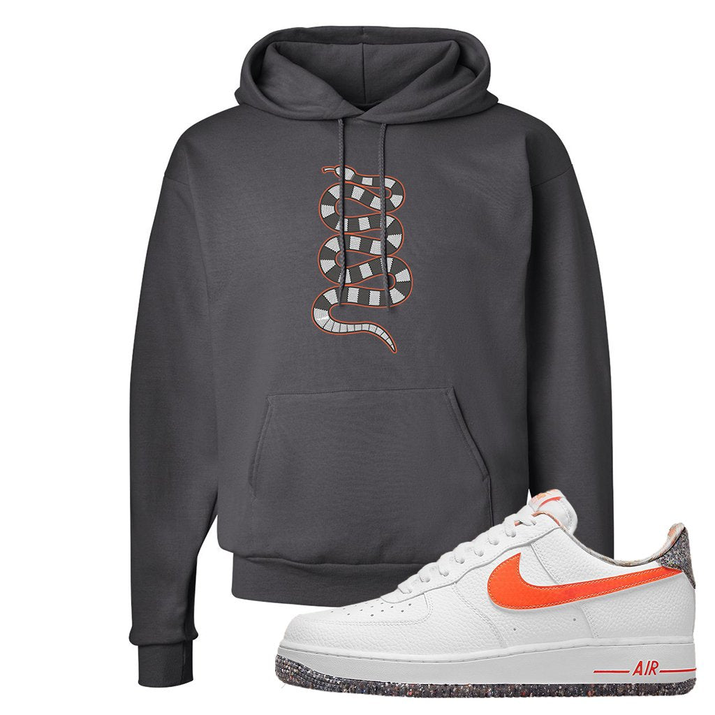 Air Force 1 Low Crimson Grind Rubber Hoodie | Coiled Snake, Smoke Grey