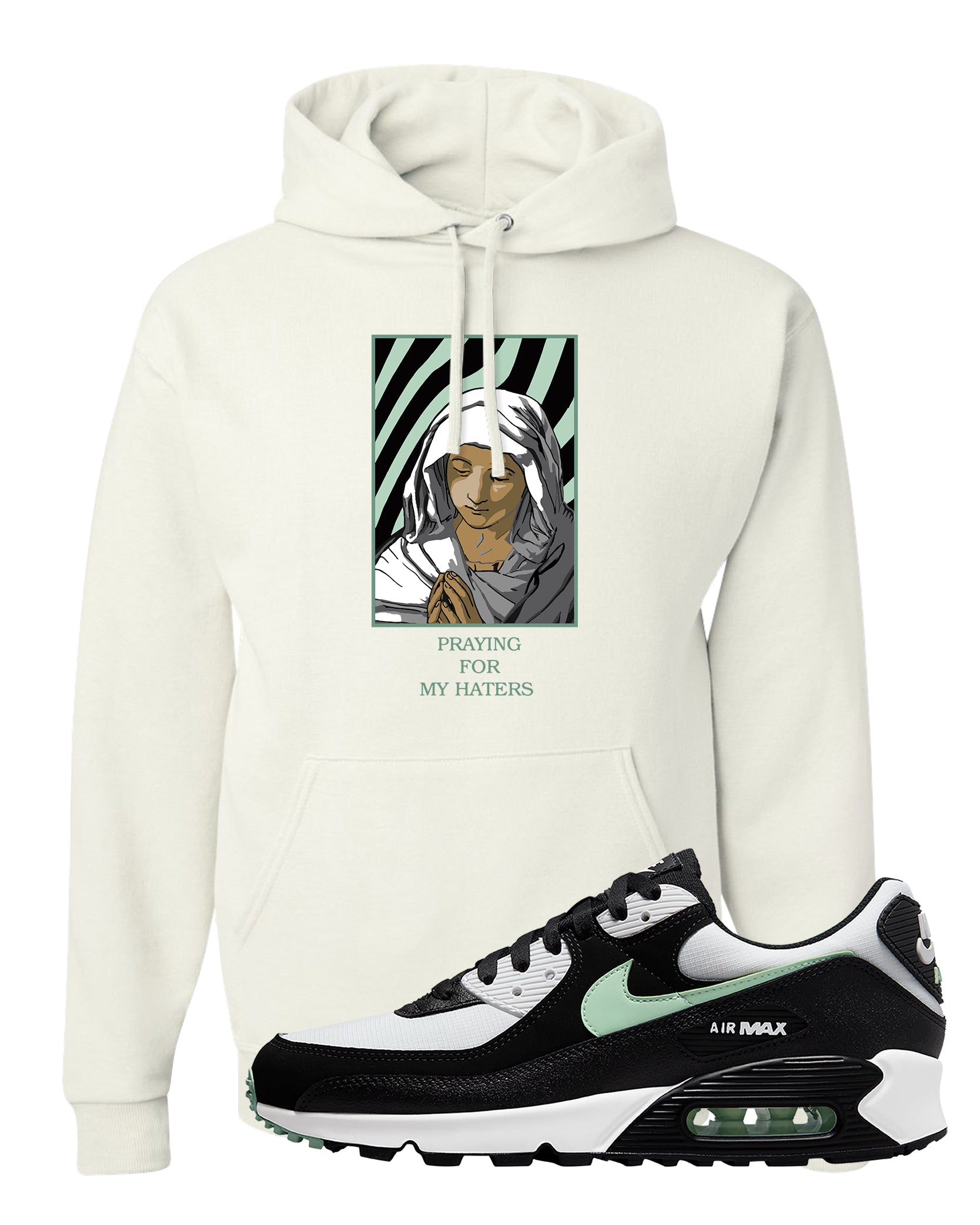 Black Mint 90s Hoodie | God Told Me, White