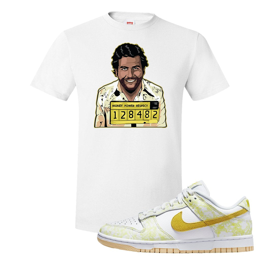 Yellow Strike Low Dunks T Shirt | Escobar Illustration, White