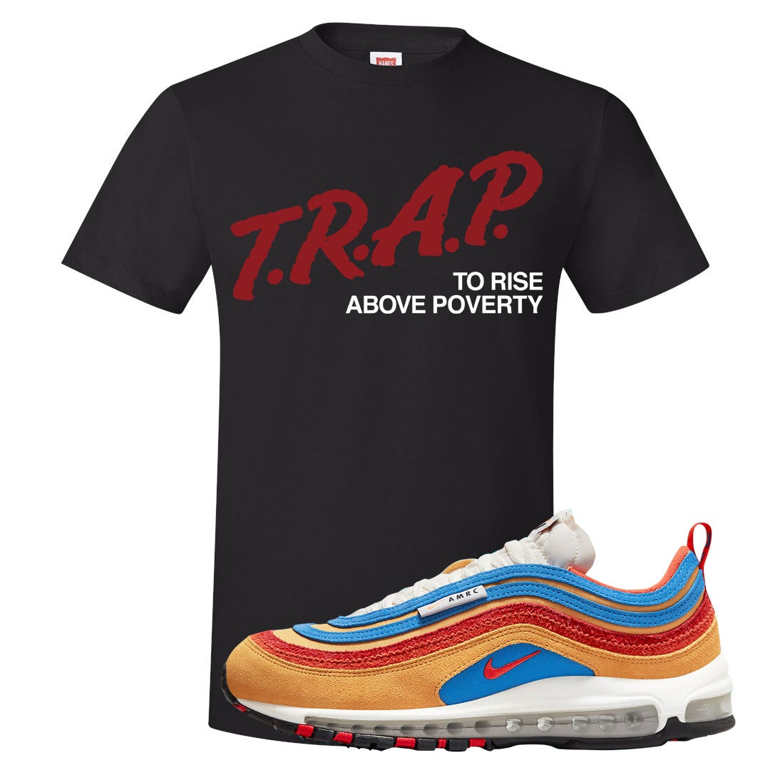 Tan AMRC 97s T Shirt | Trap To Rise Above Poverty, Black