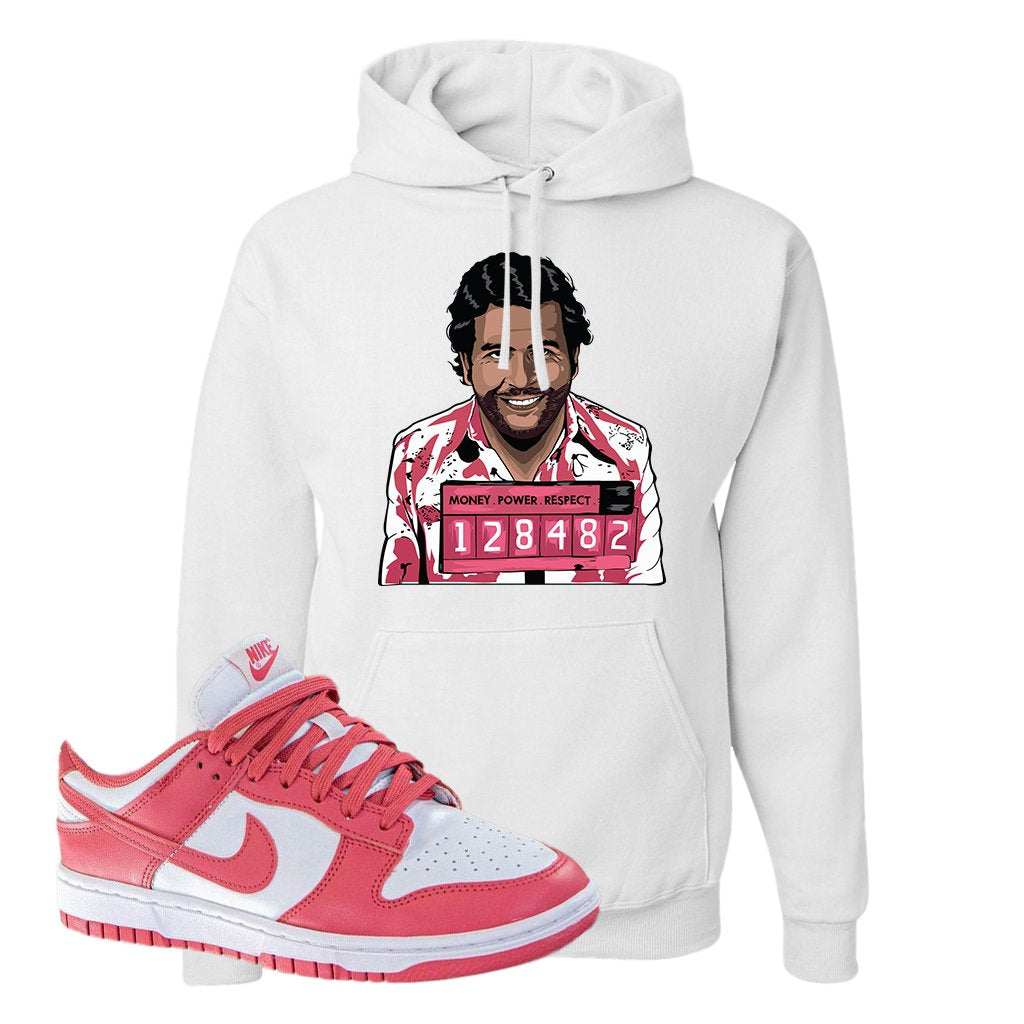 Archeo Pink Low Dunks Hoodie | Escobar Illustration, White