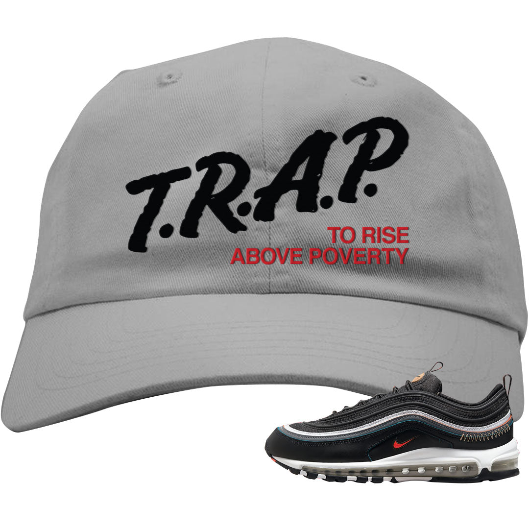 Alter and Reveal 97s Dad Hat | Trap To Rise Above Poverty, Light Gray