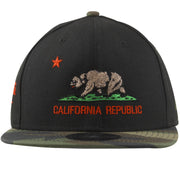 Embroidered on the front of the California Republic snapback hat is the California Republic logo