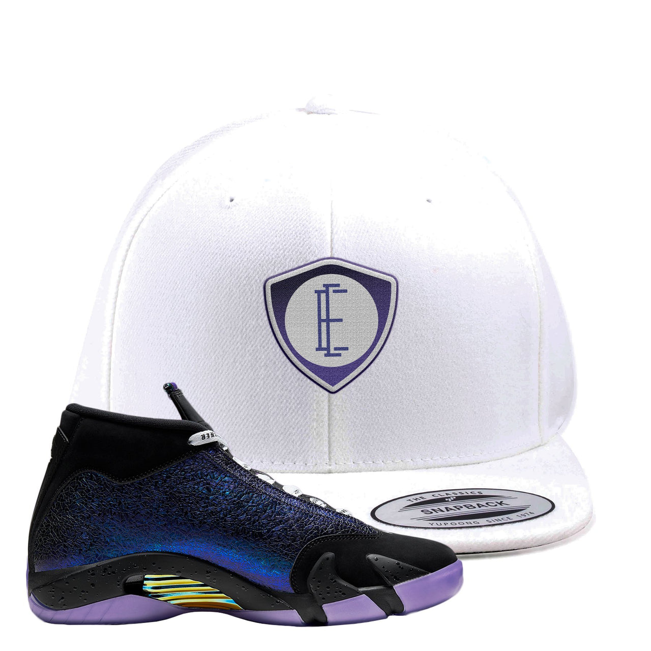 Doernbecher 14s Snapback Hat | E Shield, White