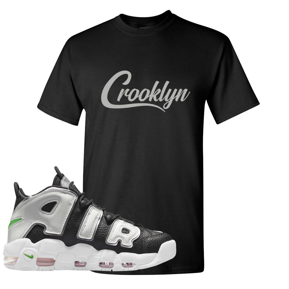 Black Silver Uptempos T Shirt | Crooklyn, Black
