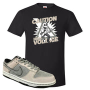 Rocky Earth Low Dunks T Shirt | Caution High Voltage, Black