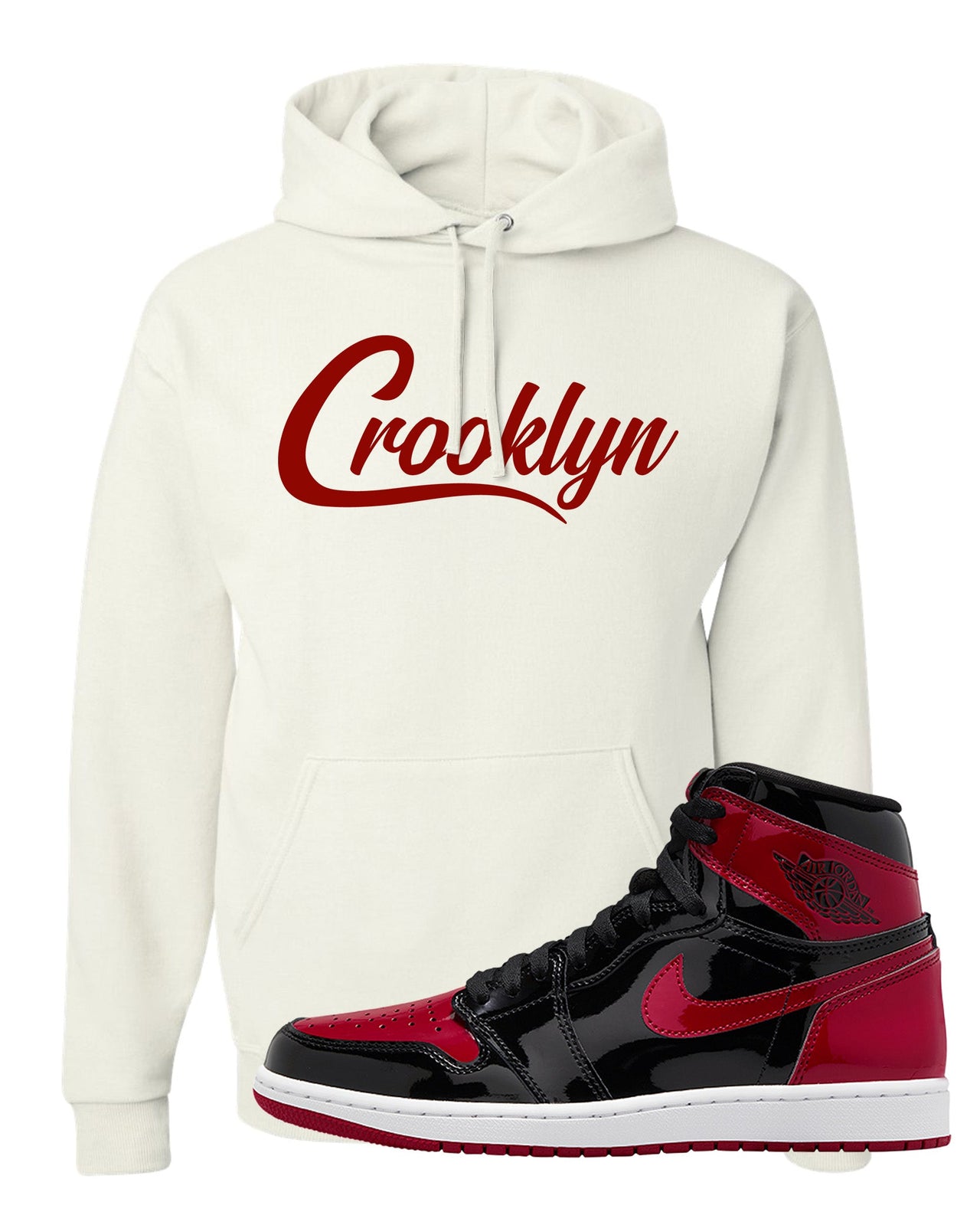Patent Bred 1s Hoodie | Crooklyn, White