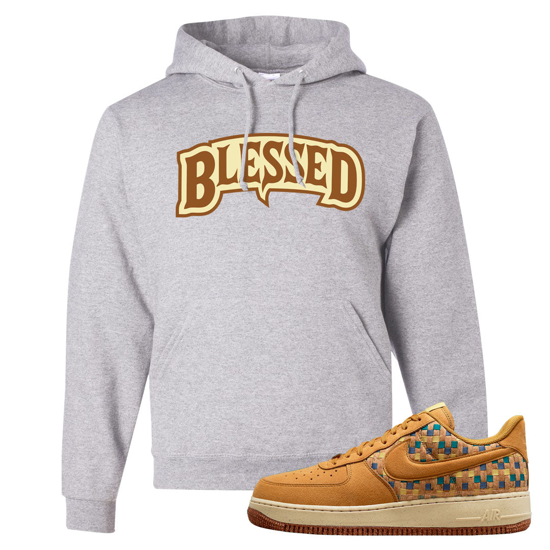 Woven Cork Low AF 1s Hoodie | Blessed Arch, Ash