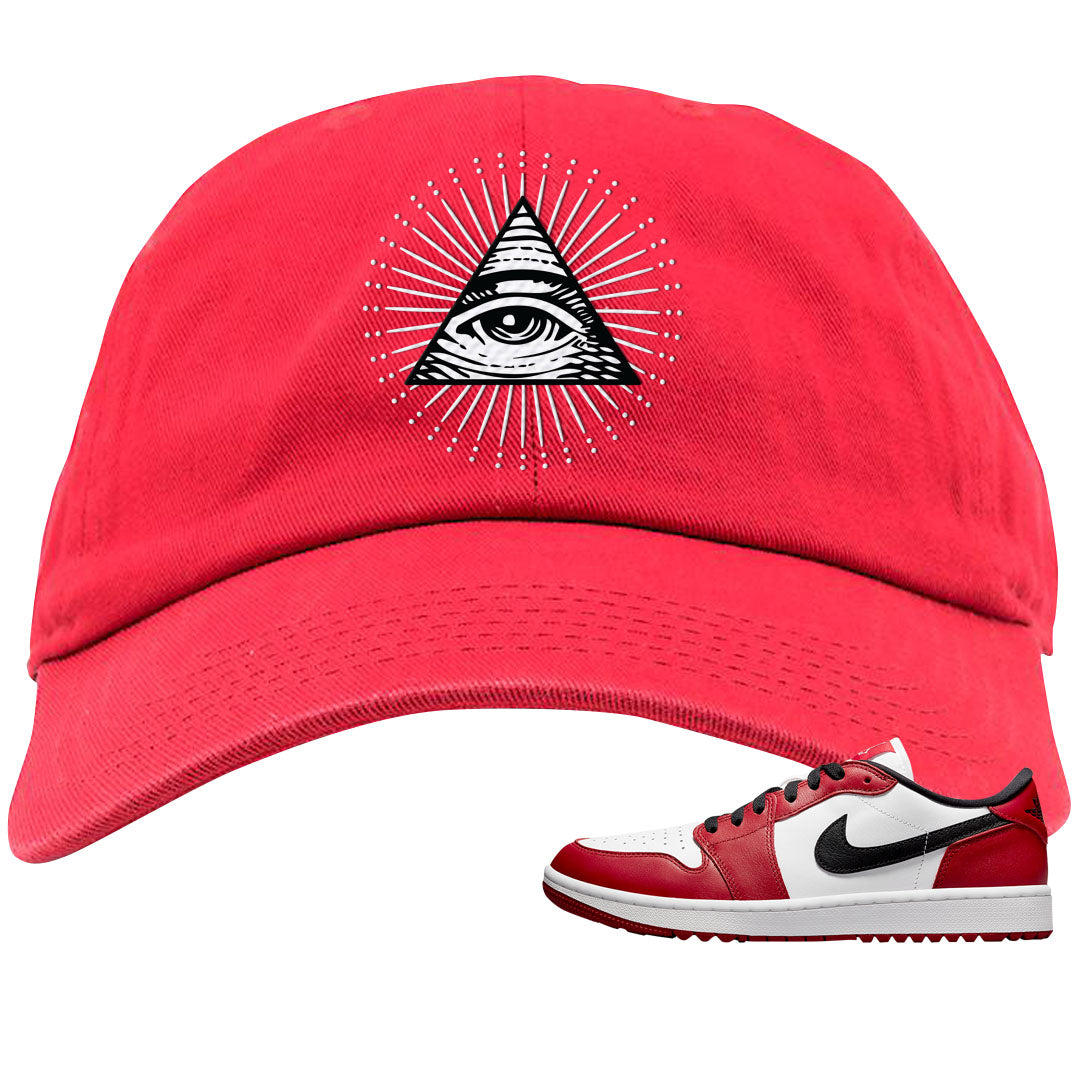 Chicago Golf Low 1s Dad Hat | All Seeing Eye, Red