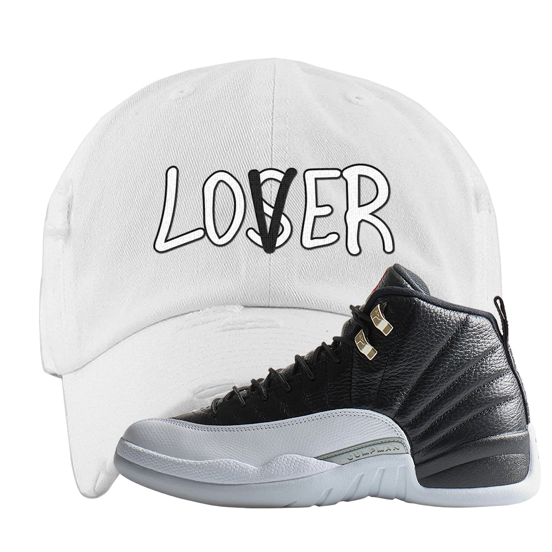Playoff 12s Distressed Dad Hat | Lover, White