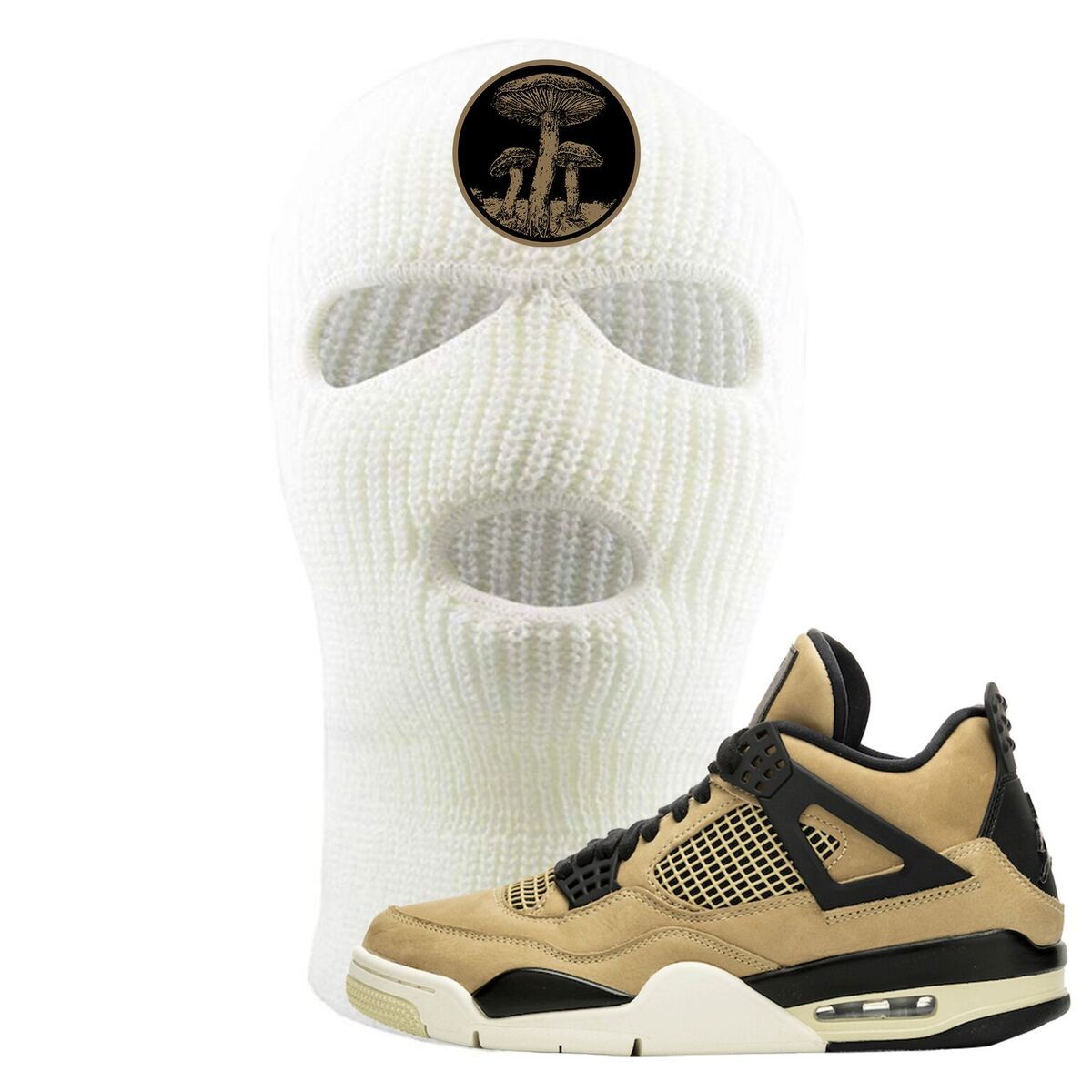 Jordan 4 WMNS Mushroom Sneaker Matching White Mushroom Logo Ski Mask