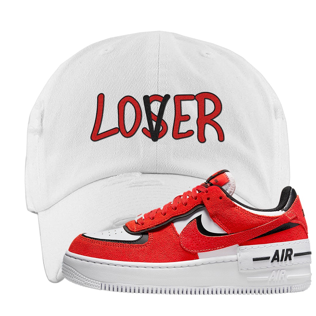 Shadow Chicago AF 1s Distressed Dad Hat | Lover, White