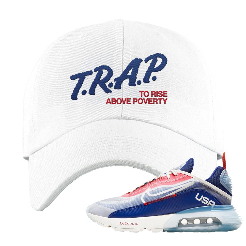 Team USA 2090s Dad Hat | Trap To Rise Above Poverty, White