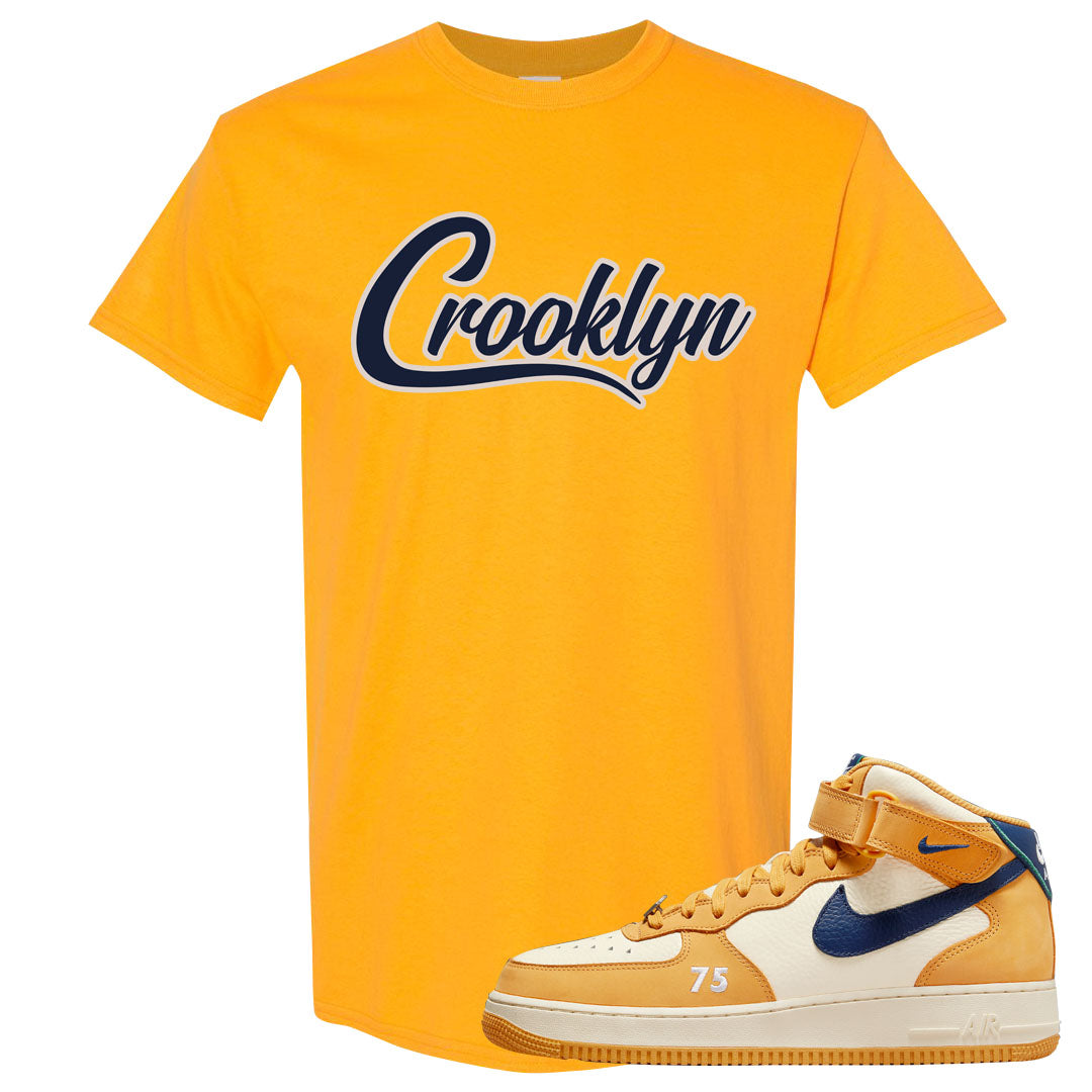 Pollen Paris Mid AF 1s T Shirt | Crooklyn, Gold