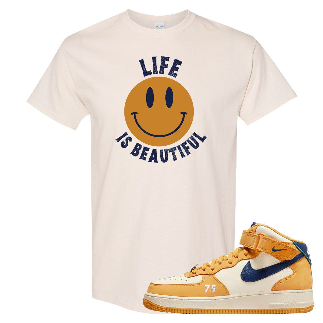 Pollen Paris Mid AF 1s T Shirt | Smile Life Is Beautiful, Natural