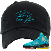 South Beach Christmas Bron 19s Distressed Dad Hat | Talk To Me Nice, Black