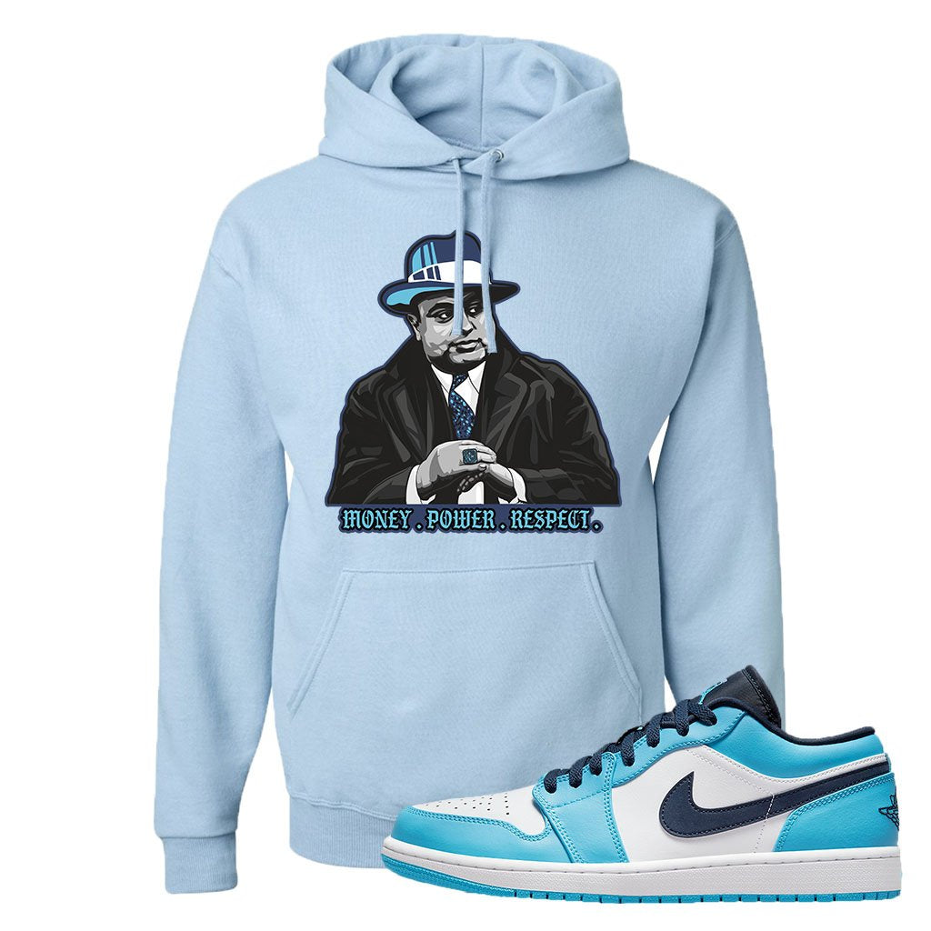 Air Jordan 1 Low UNC Hoodie | El Chapo Illustration, Light Blue