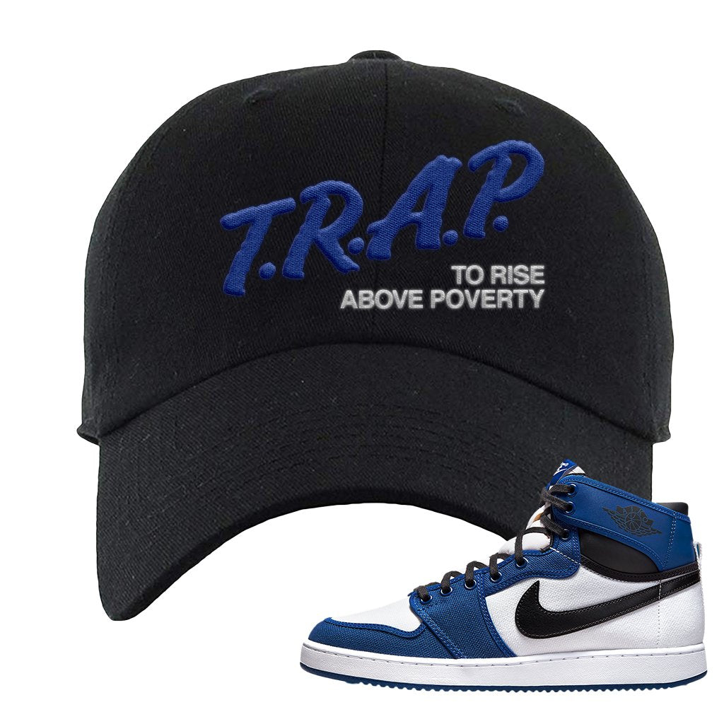 KO Storm Blue 1s Dad Hat | Trap To Rise Above Poverty, Black