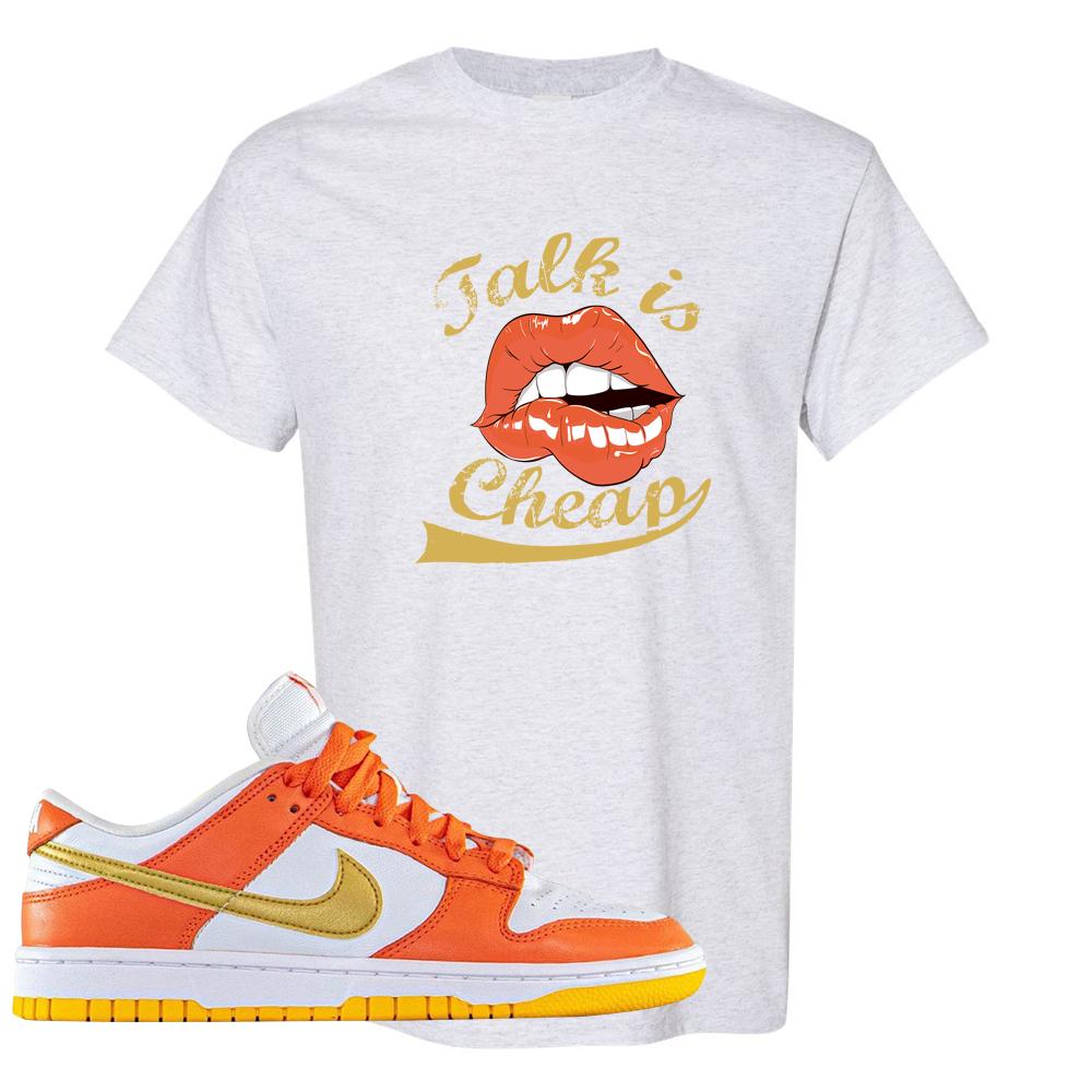 Golden Orange Low Dunks T Shirt | Talk Lips, Ash