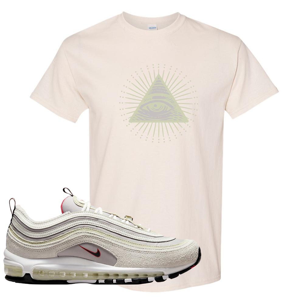 First Use Suede 97s T Shirt | All Seeing Eye, Natural