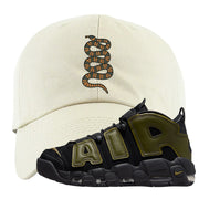 Guard Dog More Uptempos Dad Hat | Coiled Snake, White