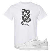 Triple White Golf Low 1s T Shirt | Coiled Snake, White