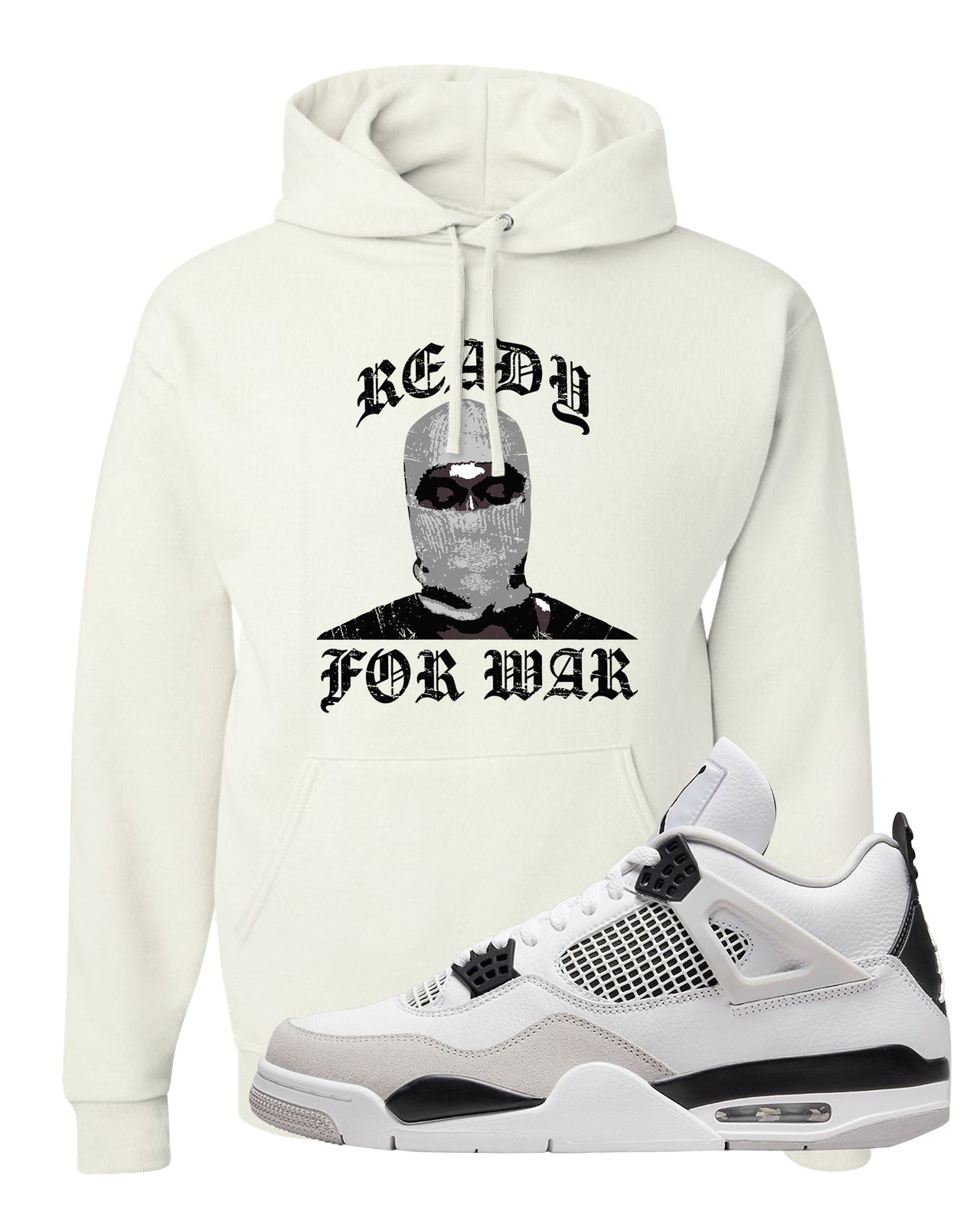 Military Black 4s Hoodie | Ready For War, White