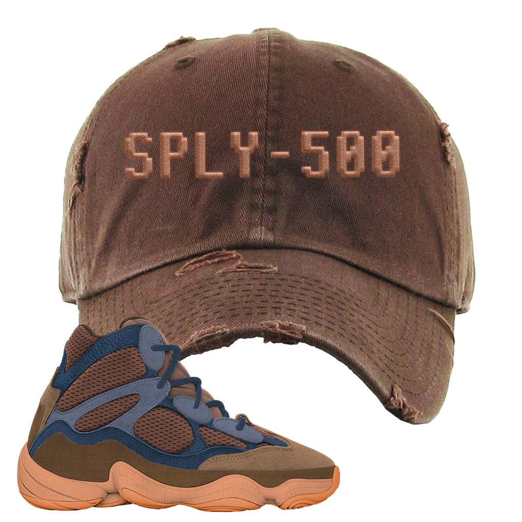 Yeezy 500 High Tactile Distressed Dad Hat | Sply-500, Brown
