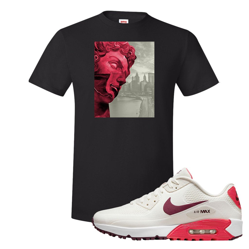 Fusion Red Dark Beetroot Golf 90s T Shirt | Miguel, Black