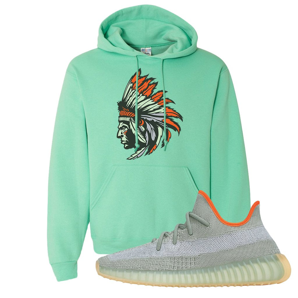 Yeezy 350 V2 Desert Sage Sneaker Pullover Hoodie | Indian Chief | Cool Mint