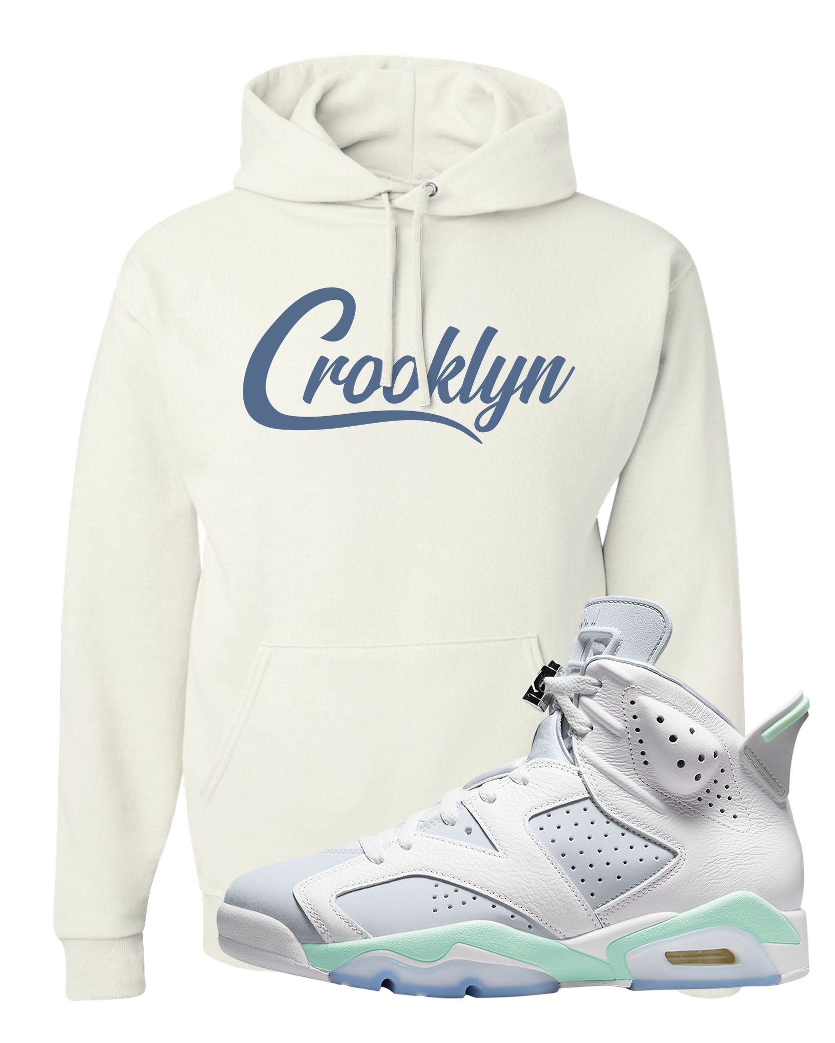 Mint Foam 6s Hoodie | Crooklyn, White