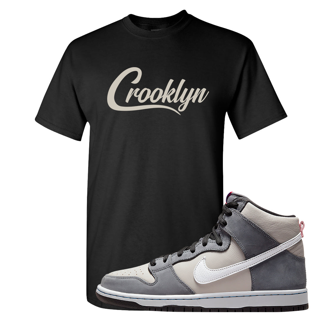 Medium Grey High Dunks T Shirt | Crooklyn, Black