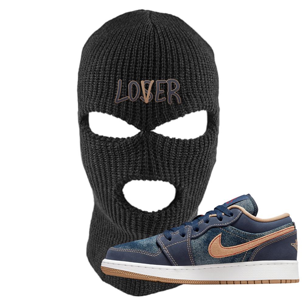 Denim Gum Bottom Low 1s Ski Mask | Lover, Black