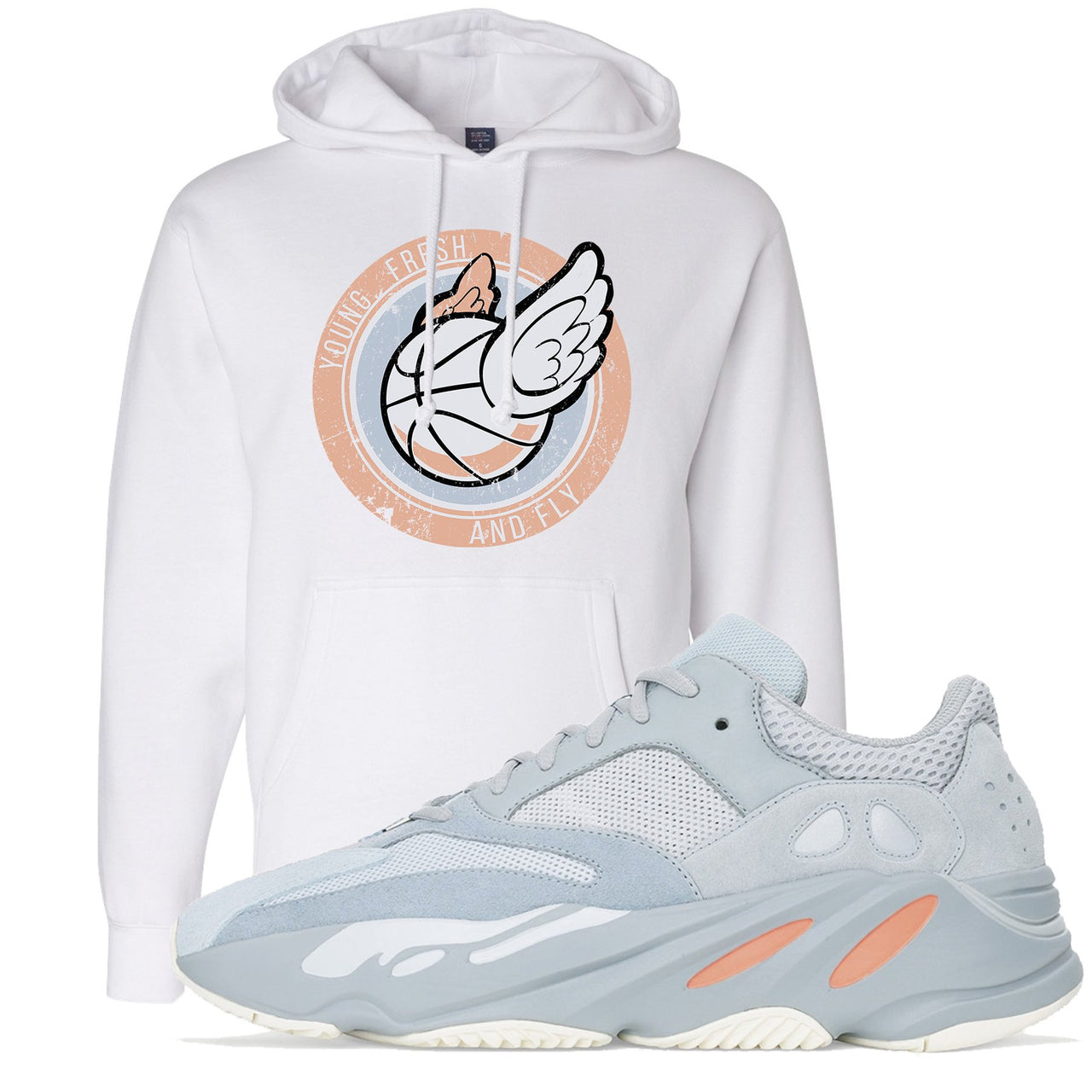Inertia 700s Hoodie | Young Fresh and Fly, White