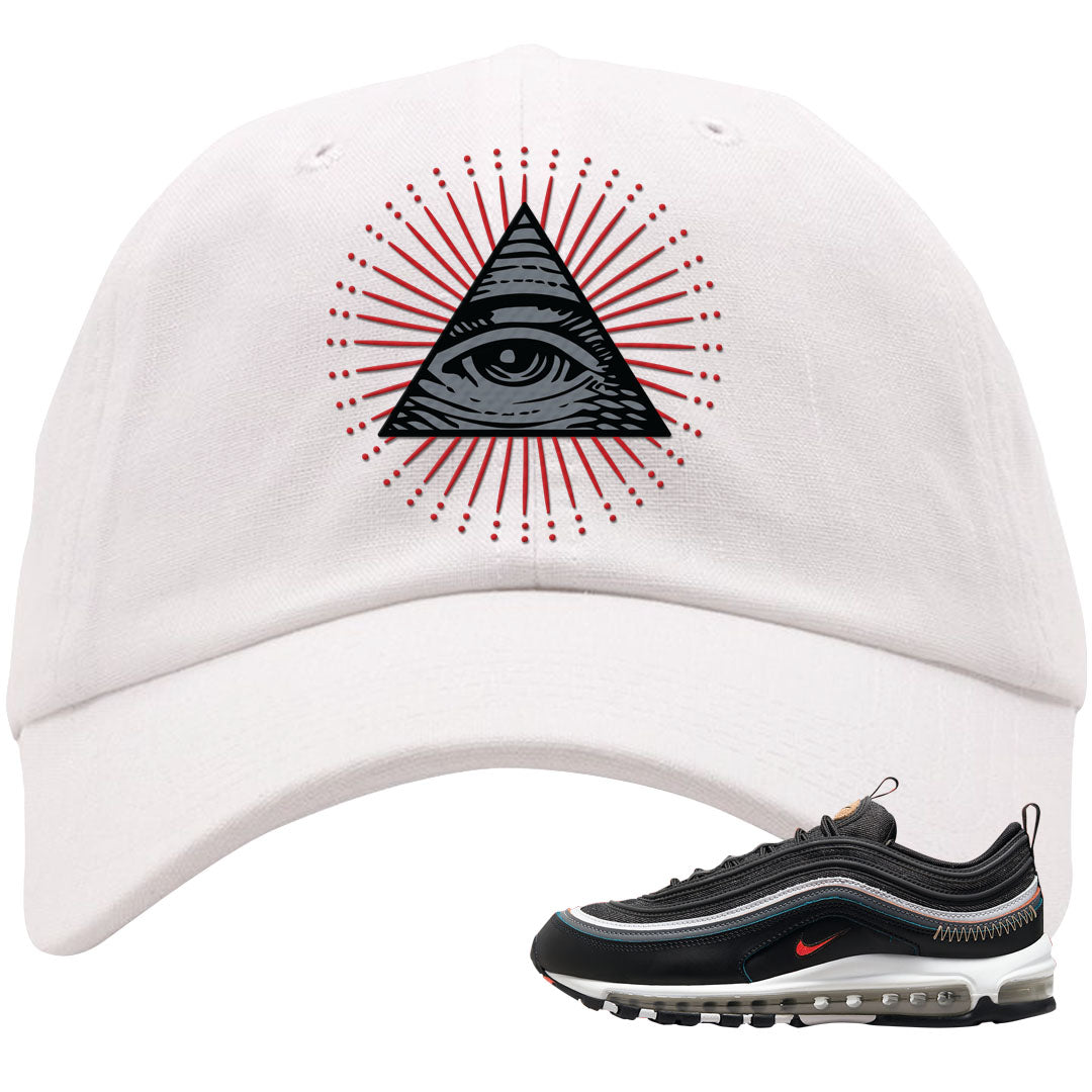 Alter and Reveal 97s Dad Hat | All Seeing Eye, White
