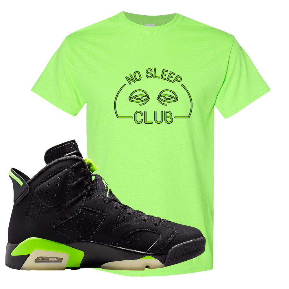 Electric Green 6s T Shirt | No Sleep Club, Neon Green