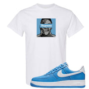 University Blue Low AF1s T Shirt | Thupreme, White