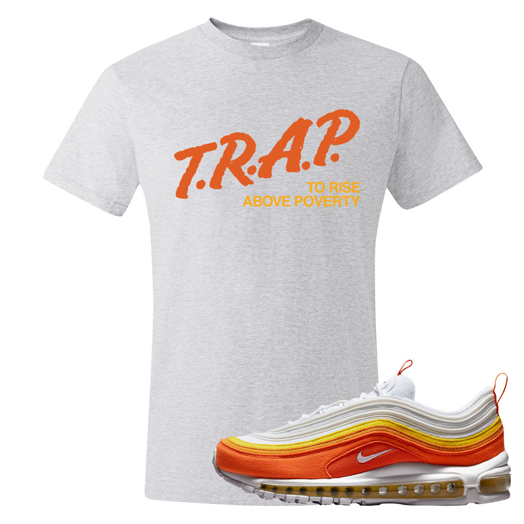 Club Orange Yellow 97s T Shirt | Trap To Rise Above Poverty, Ash