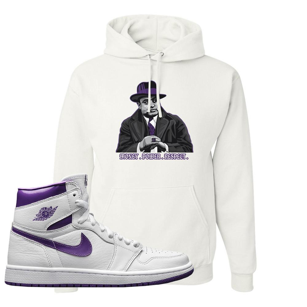 Air Jordan 1 Metallic Purple Hoodie | Capone Illustration, White