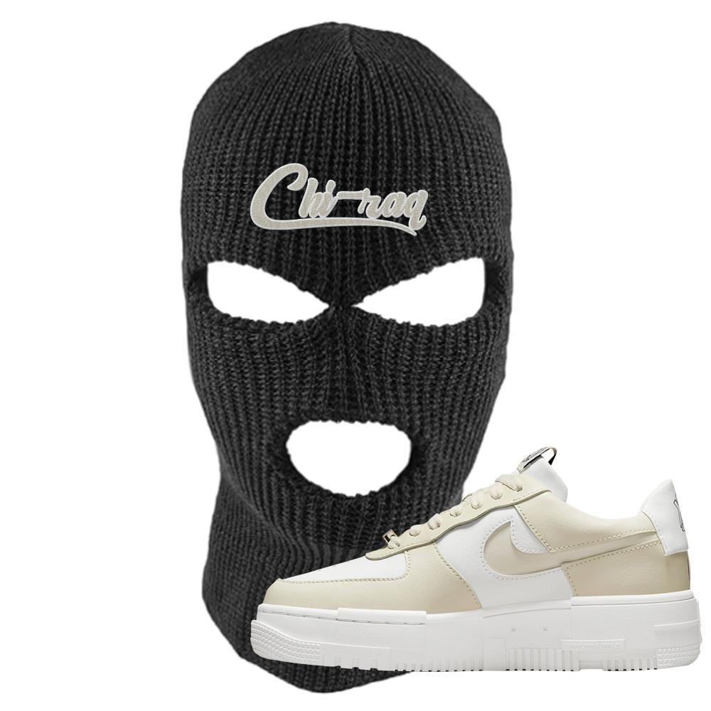 Pixel Cream White Force 1s Ski Mask | Chiraq, Black