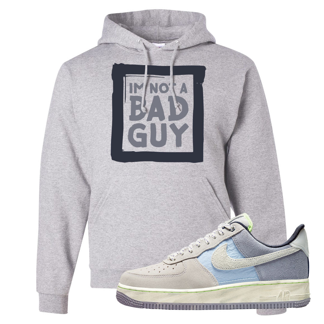 Womens Mountain White Blue AF 1s Hoodie | I'm Not A Bad Guy, Ash