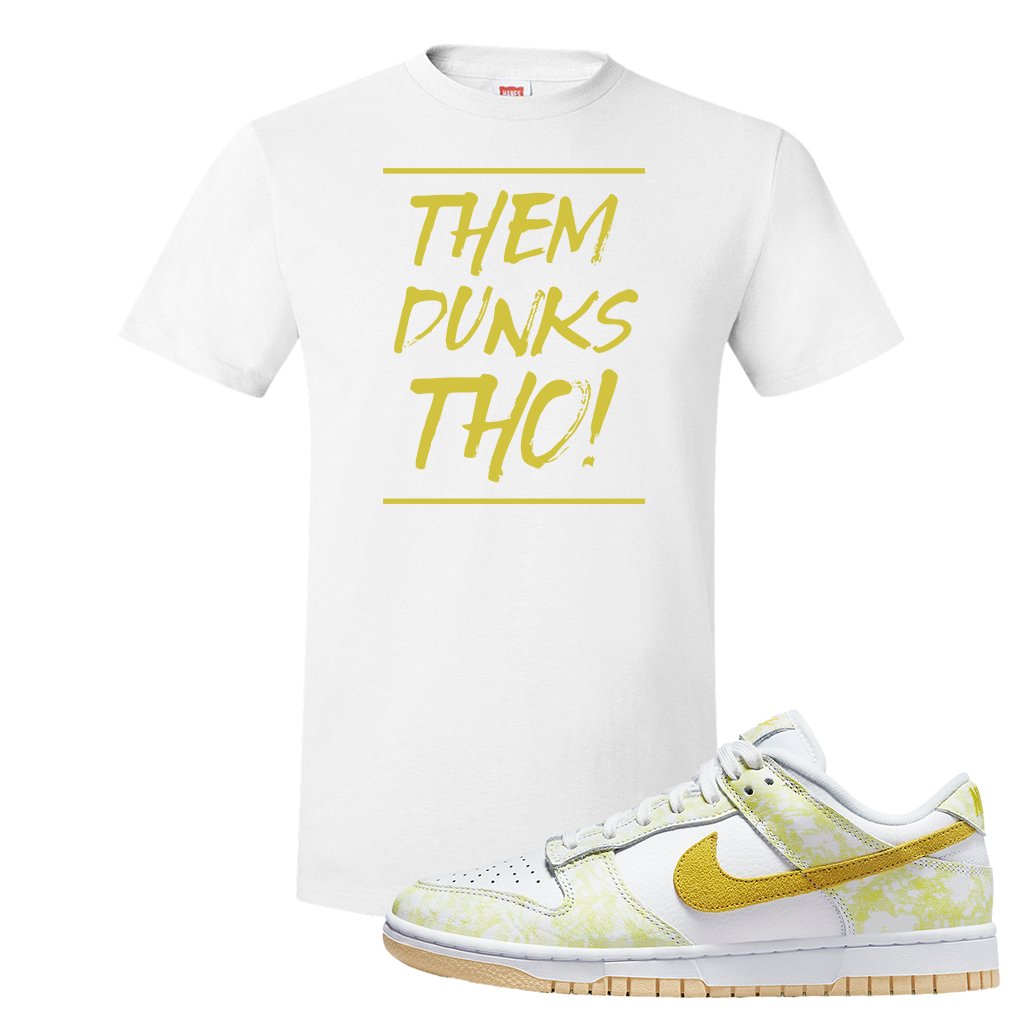 Yellow Strike Low Dunks T Shirt | Them Dunks Tho, White