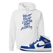 Air Jordan 1 Mid Kentucky Blue Hoodie | Vibes Speak Louder Than Words, White