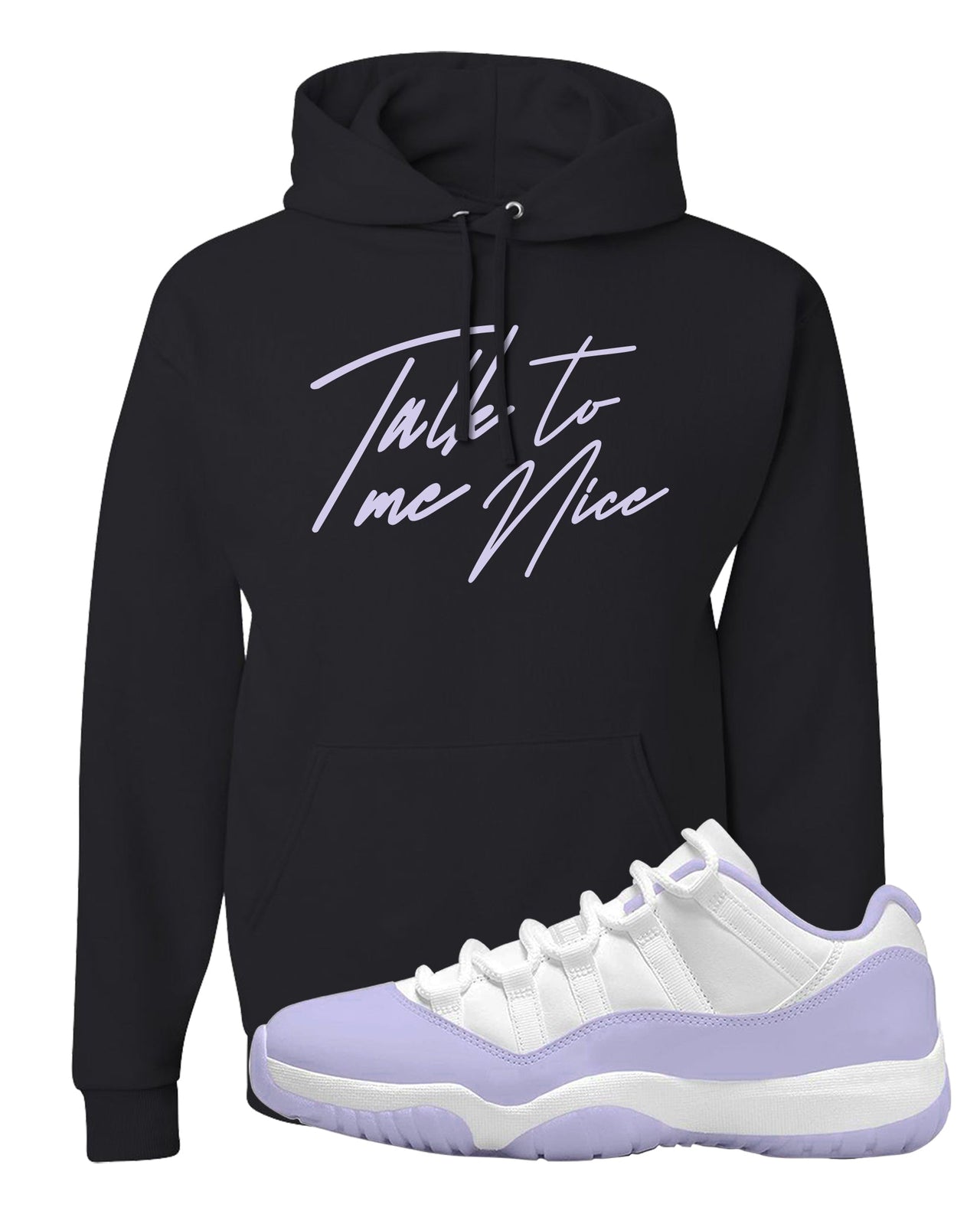 Pure Violet Low 11s Hoodie | Talk To Me Nice, Black