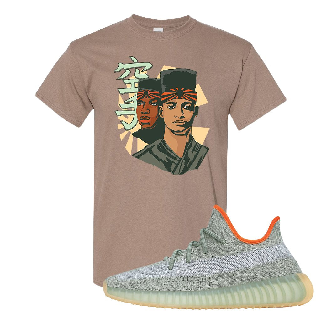 Yeezy 350 V2 Desert Sage Sneaker T Shirt |Kid N Karate | Brown Savanna