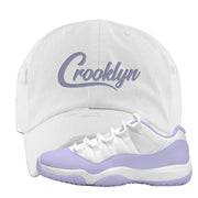 Pure Violet Low 11s Distressed Dad Hat | Crooklyn, White