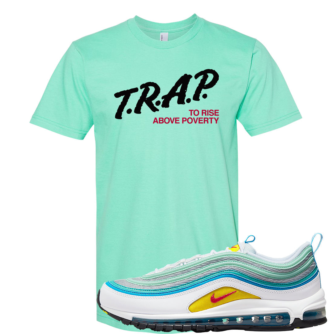 Spring Floral 97s T Shirt | Trap To Rise Above Poverty, Mint
